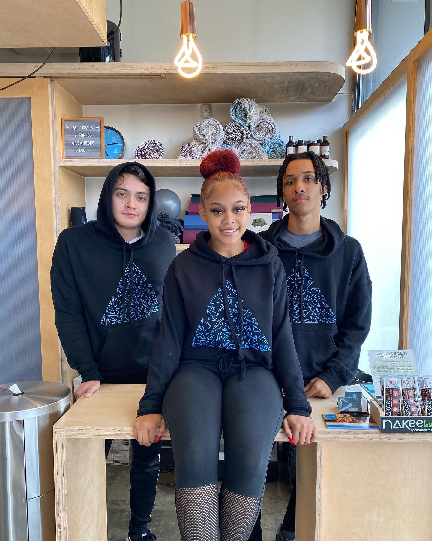 Cozy up with your better by layering on a signature pyramid hoodie today. Shop 15% off all apparel in-studio, online and tap into the spooktacular sales dropping in the newsletter this week! Sidebar: how cute are our weekend squad? 2 seniors and @theatreanddanceatwayne student. Support our local #Detroit squad by tapping in to classes or by shopping the sale today! #linkinbio #wellness #fitness #exercise #movement #smallbusiness #localbusiness #blackownedbusiness #womeninbusiness #sweatshirts #crewneck #promotion #local #detroit